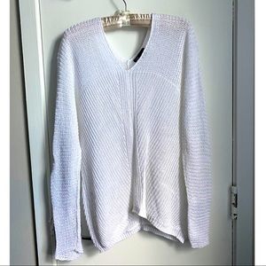 Vince White V-neck Sweater, Size XS